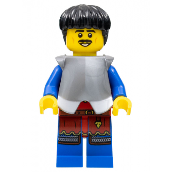 Lion Knight - Male, Black Hair, Flat Silver Armor
