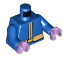 Torso Coat with Gold Center Seam and Wide Gold Belt Pattern / Blue Arms / Lavender Hands