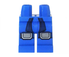 Hips and Legs with Dark Blue Sash, Knee Straps and Silver Knee Pads Pattern