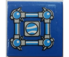 Tile 2 x 2 with Squared Bars and Receptacles and Small Port Window Pattern (Sticker) - Set 70013