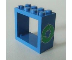 Window 2 x 4 x 3 Frame with Green Recycling Arrows Pattern