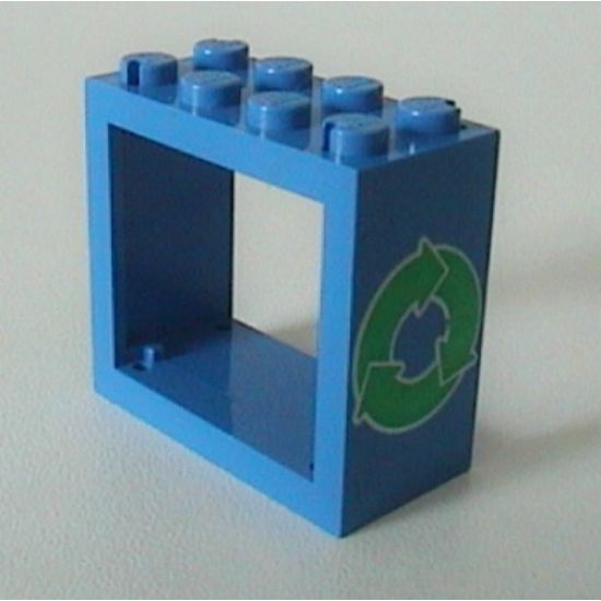 Window 2 x 4 x 3 Frame with Green Recycling Arrows Pattern