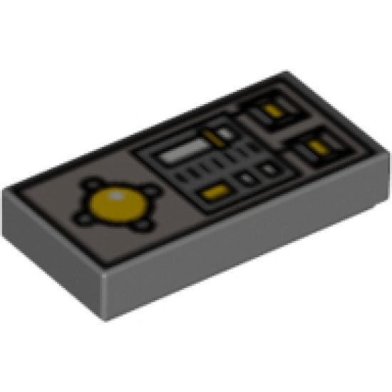 Tile 1 x 2 with Vehicle Control Panel Pattern