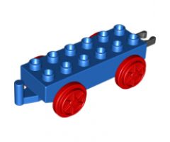 Duplo, Train Base 2 x 6 with Red Train Wheels and Movable Hook