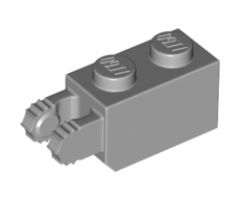 Hinge Brick 1 x 2 Locking with 2 Fingers Vertical End, 7 Teeth
