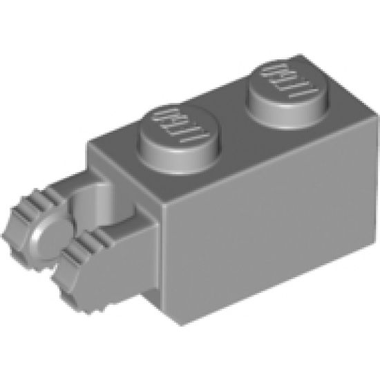 Hinge Brick 1 x 2 Locking with 2 Fingers Vertical End, 7 Teeth