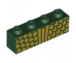 Brick 1 x 4 with Gold Scales Pattern