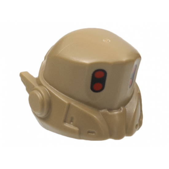 Minifigure, Headgear Helmet Space, Right Antenna, Pronounced Brow, 4 Red Dots Pattern