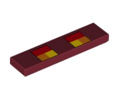 Tile 1 x 4 with Red, Orange and Yellow Squares Minecraft Magma Cube Eyes Pattern