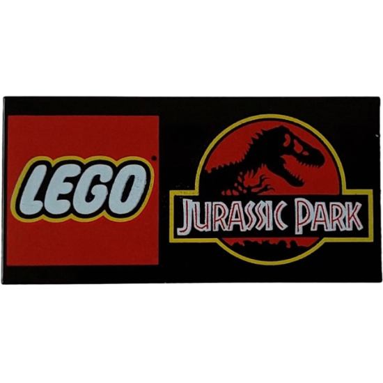 Tile 2 x 4 with LEGO Jurassic Park Logo Pattern