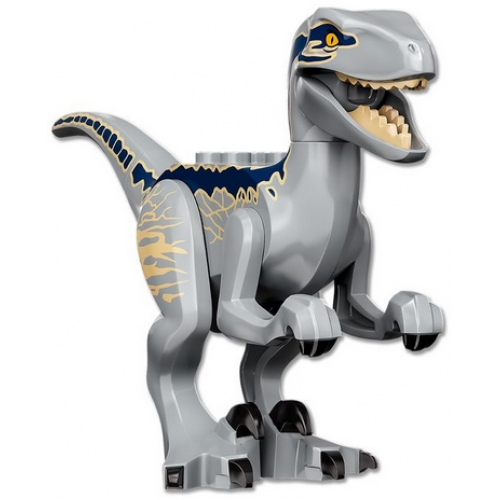Dinosaur Raptor / Velociraptor with Dark Blue and Tan Markings (Jurassic World Blue)