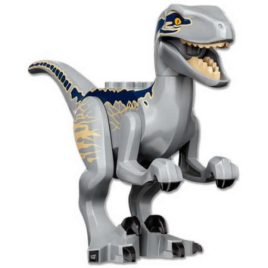 Dinosaur Raptor / Velociraptor with Dark Blue and Tan Markings (Jurassic World Blue)
