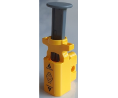 Projectile Launcher, Net Shooter with Dark Bluish Gray Firing Pin with 'CAUTION' and Triangles on Yellow Background Pattern (Sticker) - Set 60173 / 60175