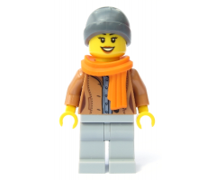 Customer - Female, Medium Nougat Jacket, Scarf, Ski Beanie Hat