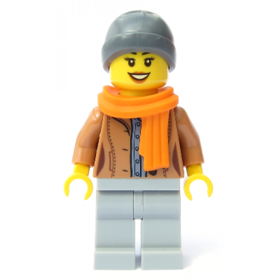Customer - Female, Medium Nougat Jacket, Scarf, Ski Beanie Hat