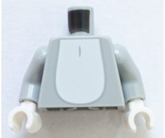 Torso White Chest Fur and Tail Pattern / Light Bluish Gray Arms / White Hands
