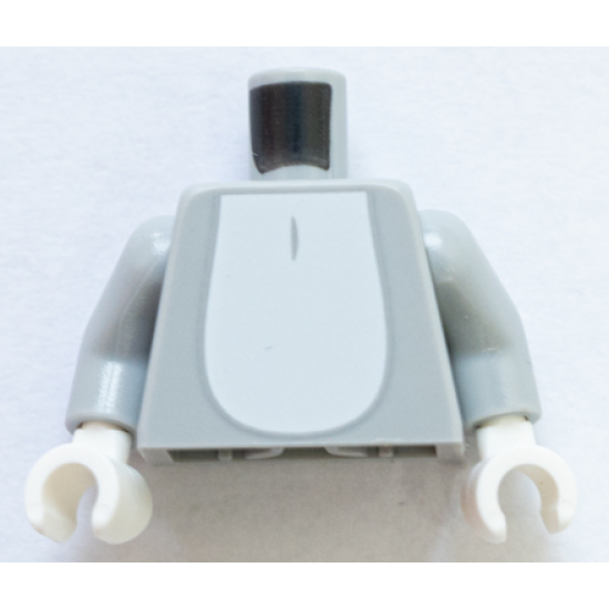 Torso White Chest Fur and Tail Pattern / Light Bluish Gray Arms / White Hands