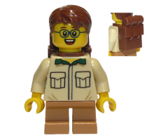 Camper, Male Child, Tan Shirt, Medium Nougat Short Legs, Glasses, Backpack