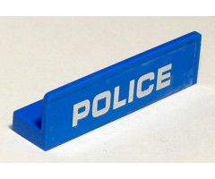 Panel 1 x 4 x 1 with White 'POLICE' Thin Font on Blue Background Pattern (Sticker) - Set 60175