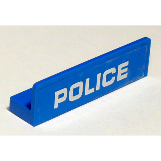 Panel 1 x 4 x 1 with White 'POLICE' Thin Font on Blue Background Pattern (Sticker) - Set 60175