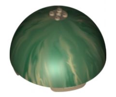 Cylinder Hemisphere 11 x 11, Studs on Top with Marbled Dark Green and Dark Tan Planet Pattern (SW Yavin 4)