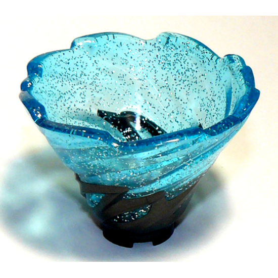 Tornado Spiral with Molded Glitter Trans-Light Blue Top Pattern