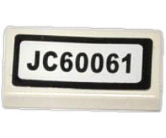 Tile 1 x 2 with 'JC60061' Pattern (Sticker) - Set 60061