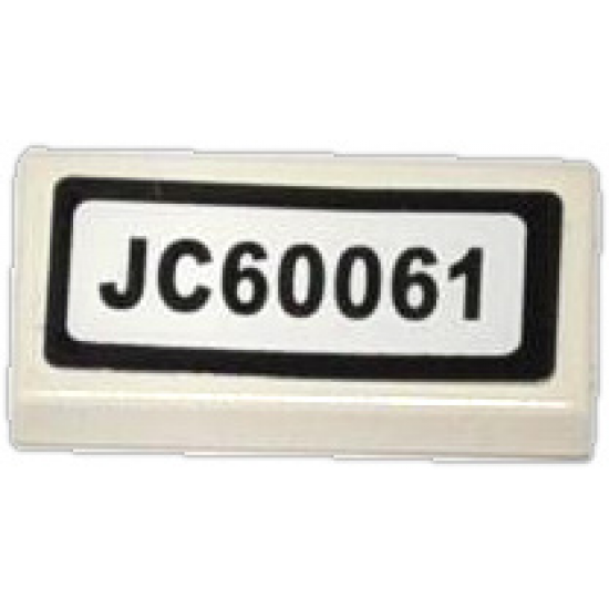 Tile 1 x 2 with 'JC60061' Pattern (Sticker) - Set 60061