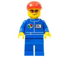 Octan - Blue Oil, Blue Legs, Red Short Bill Cap, Orange Sunglasses