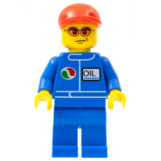 Octan - Blue Oil, Blue Legs, Red Short Bill Cap, Orange Sunglasses