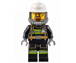 Fire - Reflective Stripes with Utility Belt, White Fire Helmet, Breathing Neck Gear with Air Tanks, Trans Black Visor, Goatee