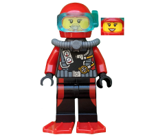 Scuba Diver, Female, Red Flippers