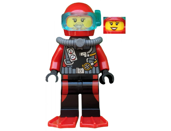 Scuba Diver, Female, Red Flippers