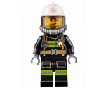Fire - Reflective Stripes with Utility Belt, White Fire Helmet, Breathing Neck Gear with Air Tanks, Trans Black Visor, Beard Stubble