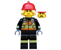 Fire Fighter, Series 19 (Minifigure Only without Stand and Accessories)