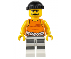 Police - Jail Prisoner 92116 Undershirt, Striped Legs, Black Knit Cap