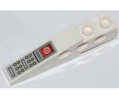 Technic Slope Long with White Circles in Red Rectangle, Black Rectangles and Olive Green Buttons Pattern (Sticker) - Set 79121