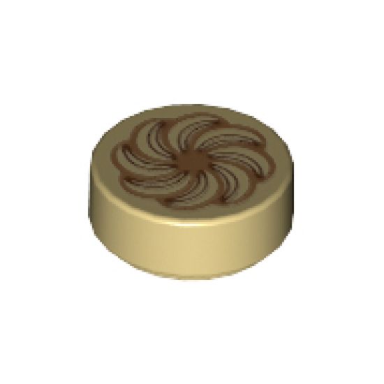 Tile, Round 1 x 1 with Pastry Pattern