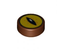 Tile, Round 1 x 1 with Black Eye on Yellow Background Pattern