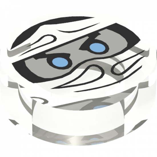 Tile, Round 1 x 1 with Ninjago Trapped Zane Pattern