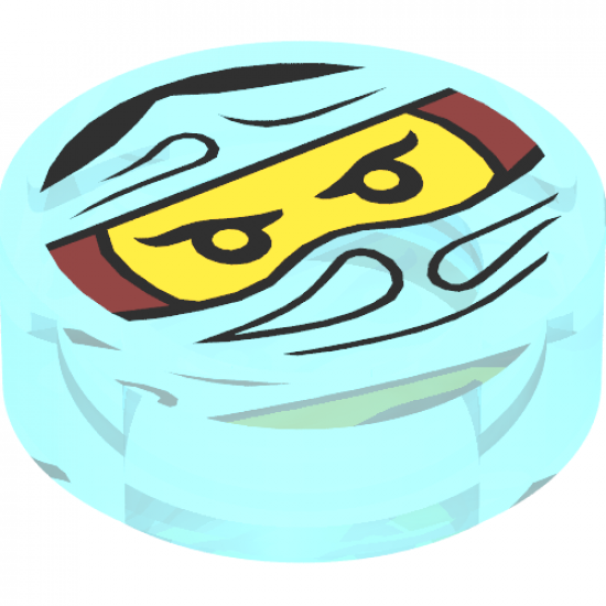 Tile, Round 1 x 1 with Ninjago Trapped Nya Pattern
