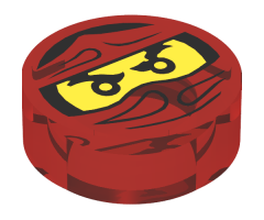 Tile, Round 1 x 1 with Ninjago Trapped Kai Pattern