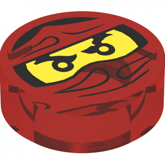Tile, Round 1 x 1 with Ninjago Trapped Kai Pattern