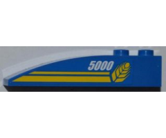 Slope, Curved 6 x 1 with White '5000', Wheat Spike and Yellow Lines Pattern Model Left Side (Sticker) - Set 7637