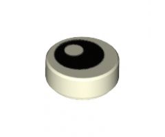 Tile, Round 1 x 1 with Black Eye with Pupil Pattern
