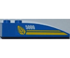 Slope, Curved 6 x 1 with White '5000', Wheat Spike and Yellow Lines Pattern Model Right Side (Sticker) - Set 7637
