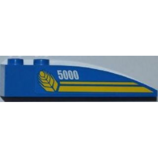 Slope, Curved 6 x 1 with White '5000', Wheat Spike and Yellow Lines Pattern Model Right Side (Sticker) - Set 7637