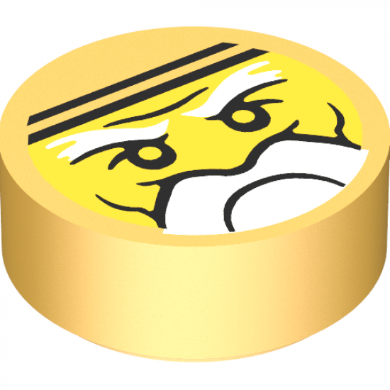 Tile, Round 1 x 1 with Ninjago Trapped Sensei Wu Pattern