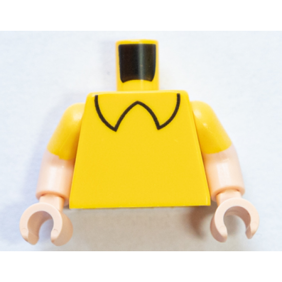 Torso Black Shirt Collar Pattern / Light Nougat Arms with Yellow Short Sleeves / Light Nougat Hands