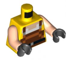 Torso Pixelated Overalls with Black Belt Pattern / Light Nougat Arms / Black Hands